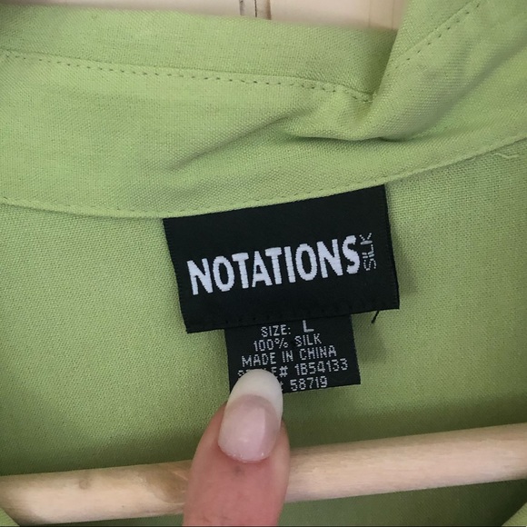 Light chartreuse baby puke green blouse - Picture 4 of 7